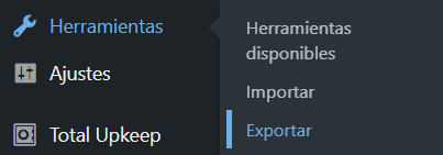wp export