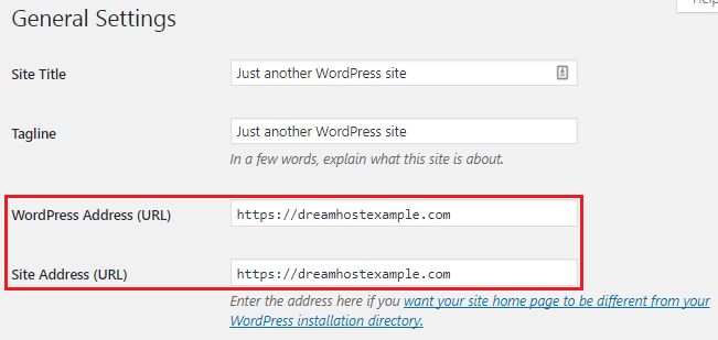 How Do I Change The Wordpress Site Url Dreamhost Knowledge Base