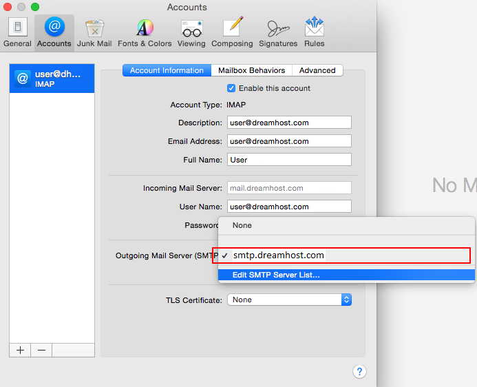 gmail outgoing server for mac