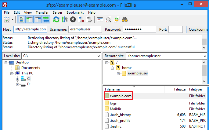 dreamhost filezilla could not connect to server