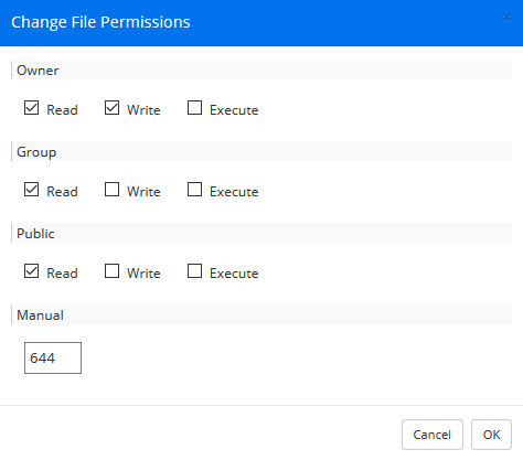 webftp changing permissions