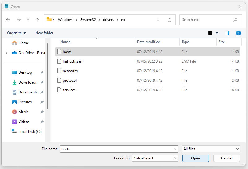 ES 02 Hosts file Windows.png