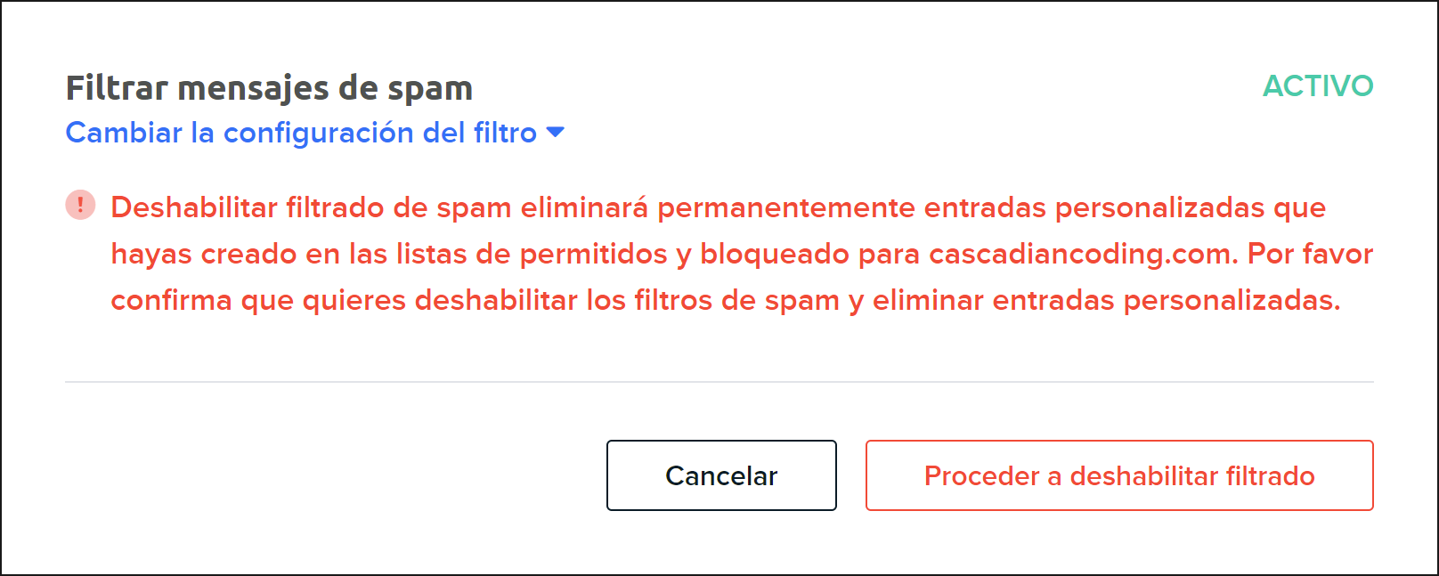 disable filter