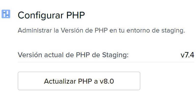 upgrading staging php