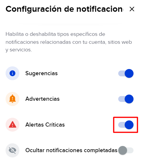 ES panel notification