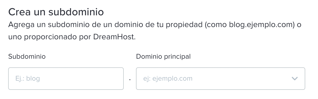 Ingresar subdominio