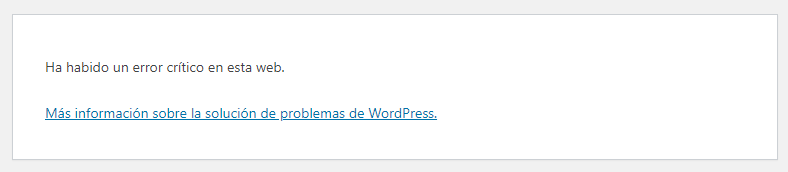 ES wordpress wsod message