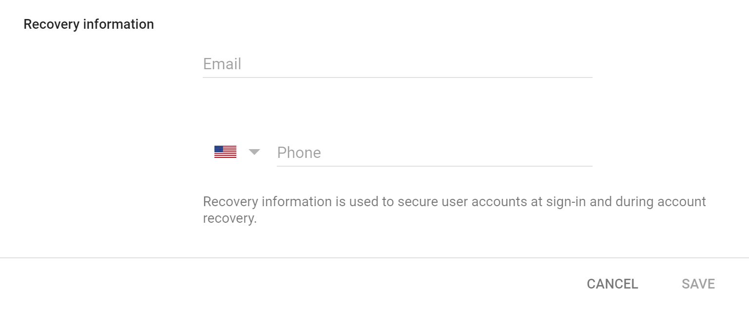 recovery info