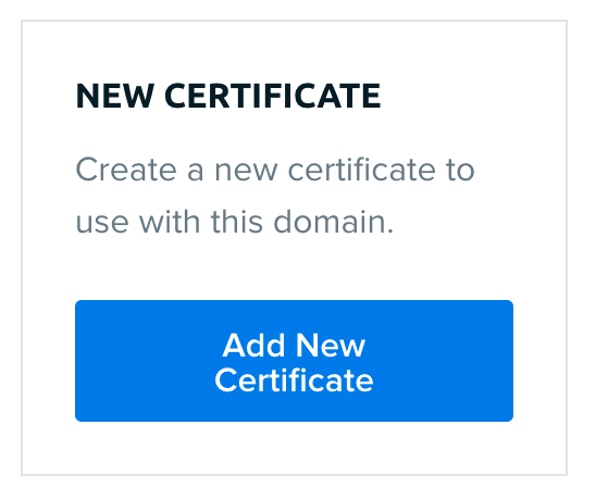 Add new certificate button