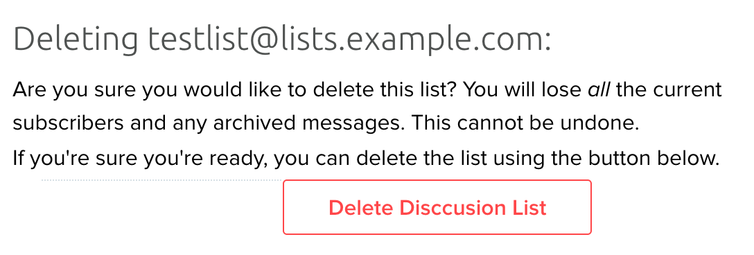 Delete discussion list