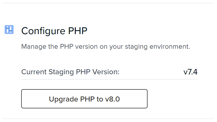 upgrading staging php