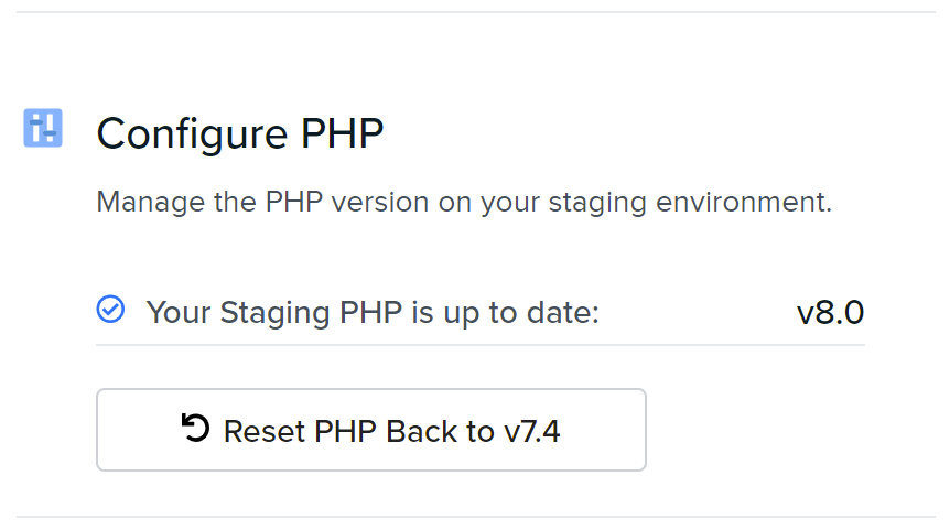 upgrading staging php