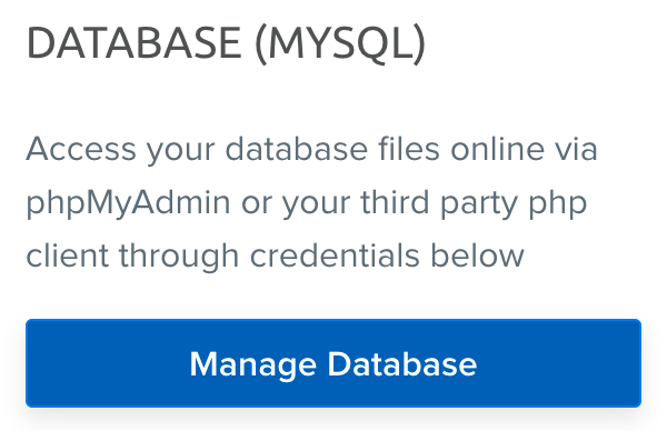 DreamPress database credentials