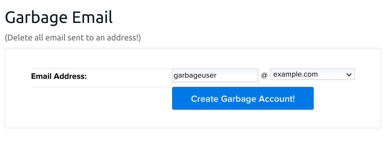 garbage email address