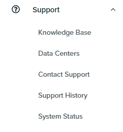 panel support menu link