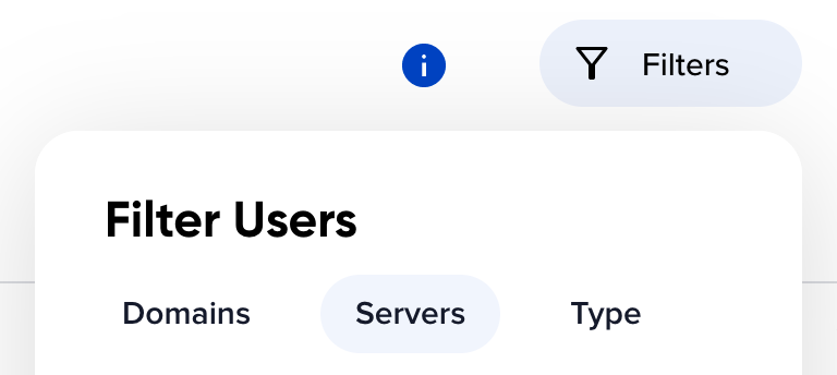 DreamHost Panel user filters servers