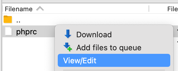Filezilla create file