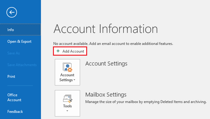 cant set up gmail in outlook 2016