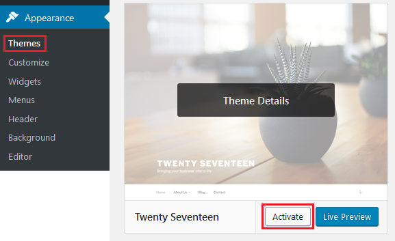 WP_activate_theme