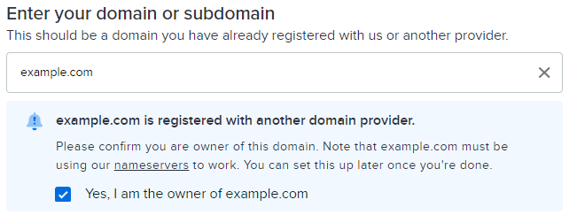 Enter domain
