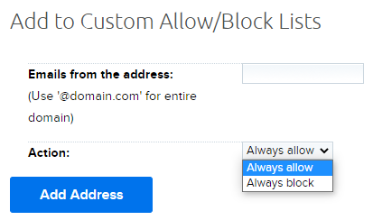creating an allow or block list entry