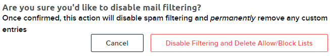delete domain spam filters