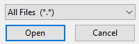 notepad all-files dropdown