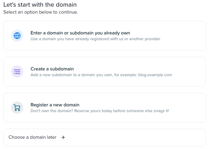 Add domain options