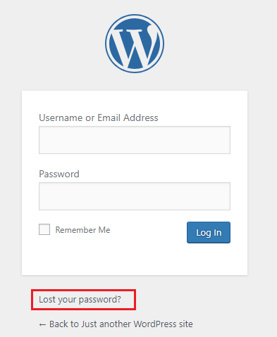 lost wordpress password