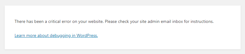 wordpress wsod message